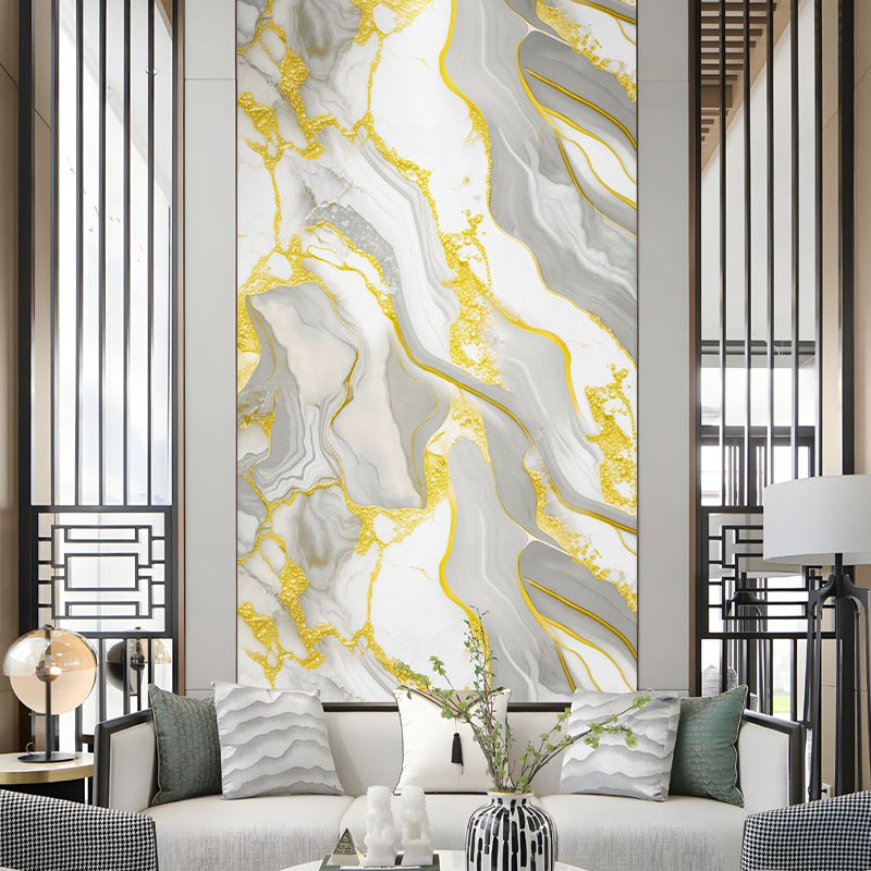 Pozlaćeni mramorni zid naljepnica